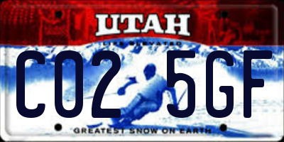 UT license plate C025GF