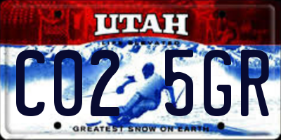 UT license plate C025GR