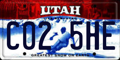 UT license plate C025HE