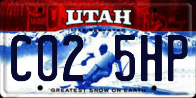 UT license plate C025HP