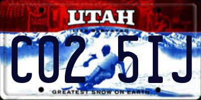 UT license plate C025IJ