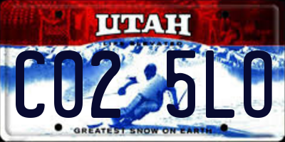 UT license plate C025LO