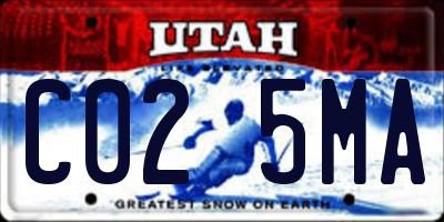 UT license plate C025MA