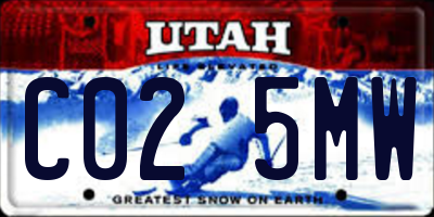 UT license plate C025MW