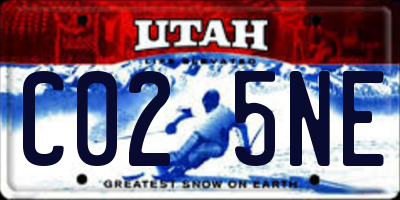 UT license plate C025NE