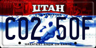 UT license plate C025OF