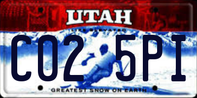 UT license plate C025PI