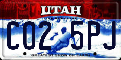 UT license plate C025PJ