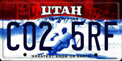 UT license plate C025RF