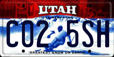 UT license plate C025SH