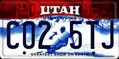 UT license plate C025TJ
