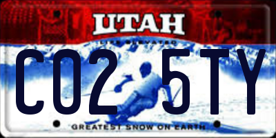 UT license plate C025TY
