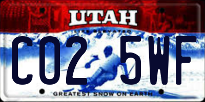 UT license plate C025WF