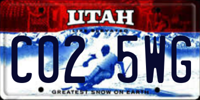 UT license plate C025WG