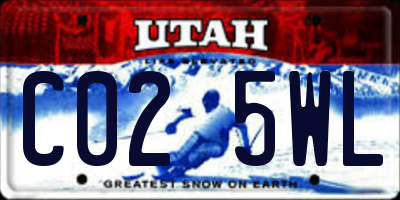 UT license plate C025WL
