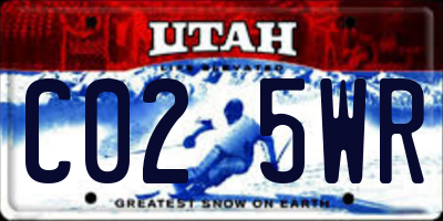 UT license plate C025WR