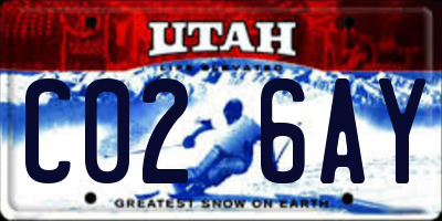 UT license plate C026AY