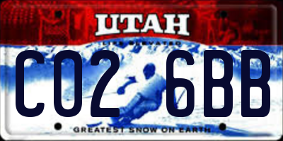 UT license plate C026BB