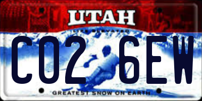UT license plate C026EW