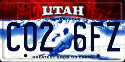 UT license plate C026FZ