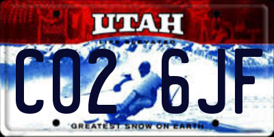 UT license plate C026JF