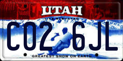 UT license plate C026JL