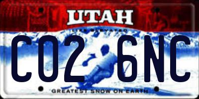 UT license plate C026NC