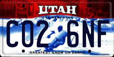 UT license plate C026NF