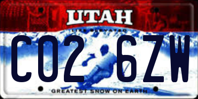 UT license plate C026ZW