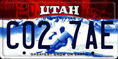 UT license plate C027AE