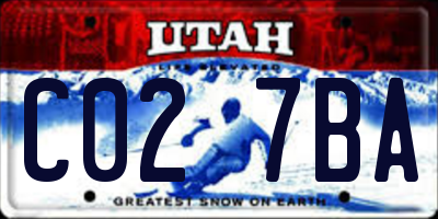 UT license plate C027BA