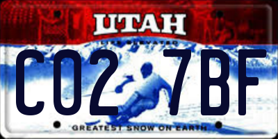 UT license plate C027BF