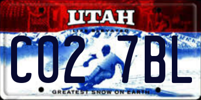 UT license plate C027BL