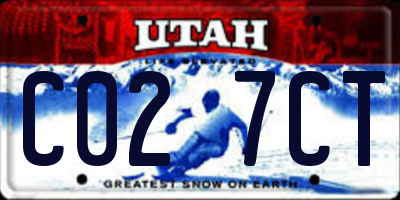 UT license plate C027CT