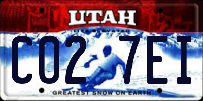 UT license plate C027EI