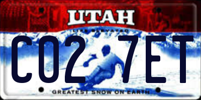 UT license plate C027ET