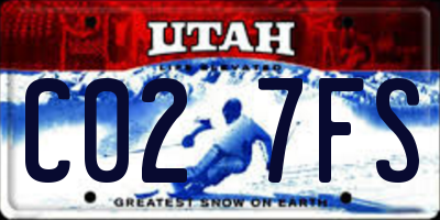UT license plate C027FS