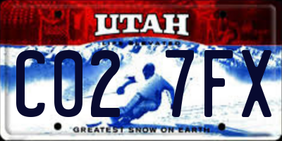 UT license plate C027FX