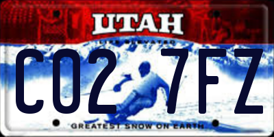 UT license plate C027FZ
