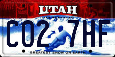 UT license plate C027HF