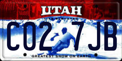 UT license plate C027JB