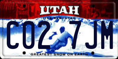 UT license plate C027JM
