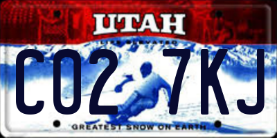 UT license plate C027KJ