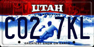 UT license plate C027KL
