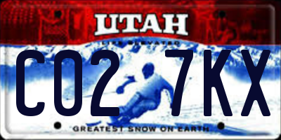 UT license plate C027KX