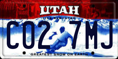 UT license plate C027MJ