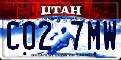 UT license plate C027MW
