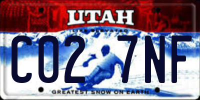 UT license plate C027NF