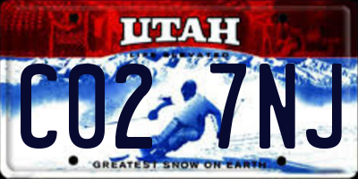 UT license plate C027NJ