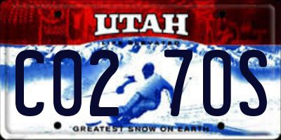 UT license plate C027OS